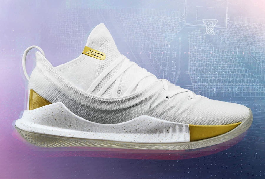 curry 5 gold and white