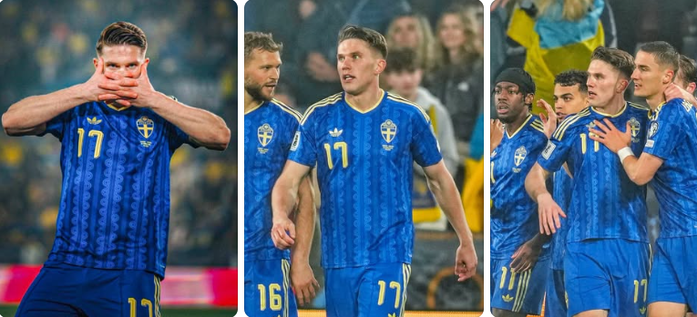 Viktor Gyökeres 17 Sverige VM 2026 bortatröja